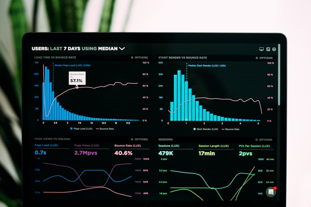 Data dashboard on laptop